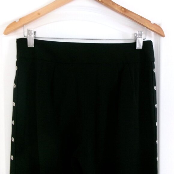 Apostrophe Black Rivet Straight Leg Pants Mid Rise 8 /6 Stretch Dress Pants - Picture 8 of 13